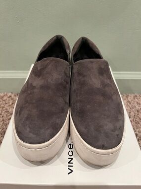 Vince Warren, Steel Suede Slip-On Sneakers